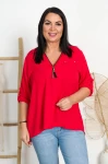 Bluzka z zipem VELMA czerwona Plus Size 42/46