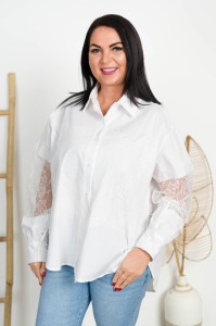 Koszula z koronką MELISA biała Plus Size 44/50