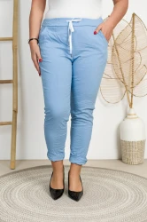 Spodnie Gnieciuchy Boyfriend LORD błękitne Plus Size 42/48