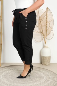 Spodnie Boyfriend KODI czarne Plus Size 46/52