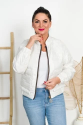 Kurtka Bomberka na wiosnę LORENS biała Plus Size 42-52