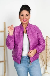 Kurtka Bomberka na wiosnę LORENS fioletowa Plus Size 42-52