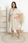 Sukienka Szmizjerka IRENA beżowa Plus Size 44/48