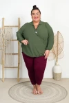 Koszula kopertowa MARYLA khaki Plus Size 48/52