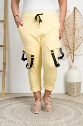 Spodnie dresowe z Szelkami TEAM bananowe Plus Size 42/46