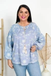 Bluzka Boho Haftowana BRENDI w paski Plus Size 44/52