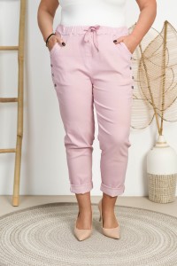 Spodnie Boyfriend KODI pudrowe Plus Size 46/52