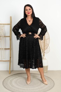 Sukienka koronkowa FRANCESCA czarna Plus Size 46/52