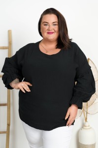 Bluzka Muślinowa LEONARD czarna Plus Size 50/54