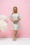 Sukienka wiązana na plecach SHONDA beż-złota Plus Size 44-50