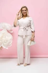 Elegancki Komplet TERENS beżowy Plus Size 44-50