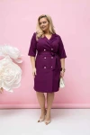Marynarkowa Sukienka BRITNEY śliwkowa Plus Size 42-52