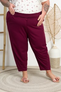 Spodnie Baloons DEVINE burgundowe Plus Size 44-58