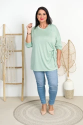 Bluzka z Wiązaniem OMAR pistacjowa Plus Size 46/52