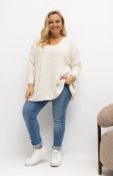 Sweter Oversize RADA beżowy Plus Size 46/56