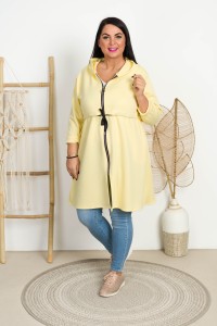 Parka Masełko z Kapturem MORGAN bananowa Plus Size 44/48