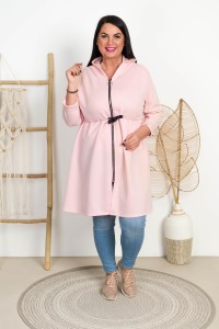 Parka Masełko z Kapturem MORGAN pudrowa Plus Size 44/48