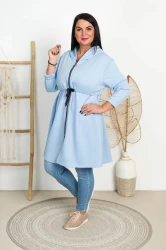 Parka Masełko z Kapturem MORGAN błękitna Plus Size 44/48
