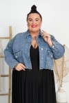 Kurtka JEANS VICKA z cyrkoniami Plus Size 50/56