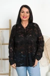 Koszula koronkowa KAMI czarna Plus Size 44/50