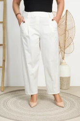 Eleganckie Spodnie BALOONS śmietankowe Plus Size 40-52