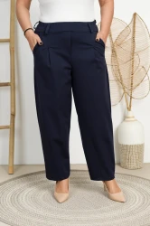 Eleganckie Spodnie BALOONS granatowe Plus Size 40-52