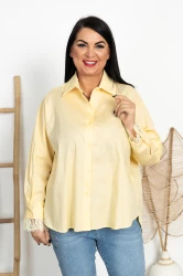 Koszula z koronką MELINDA bananowa Plus Size 44/50