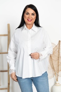 Koszula z koronką MELINDA biała Plus Size 44/50