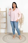 Bluzka elegancka MIRELLA pudrowa Plus Size 44-52