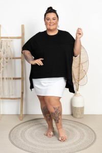 Bluzka typu Ponczo SANI czarna Plus Size 48/60