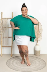 Bluzka typu Ponczo SANI zielona Plus Size 48/60