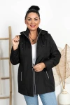 Kurtka z odpinanym kapturem ELA czarna Plus Size 44-52