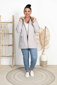 Kurtka z odpinanym kapturem ELA popiel Plus Size 44-52