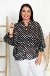 Koszula Boho w Groszki BRITA czarna Plus Size 44/50