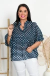 Koszula Boho w Groszki BRITA granatowa Plus Size 44/50