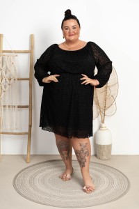 Sukienka literka A DILIAH czarna Plus Size 48/54