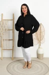 Tunika Koszulowa z crepy LONA czarna Plus Size 46/50