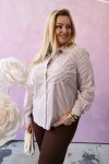 Koszula VIKTORIA paski beżowe Plus Size 46-58
