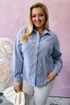 Koszula VIKTORIA paski niebieskie Plus Size 46-58 