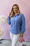 Koszula VIKTORIA paski jeans Plus Size 46-58 