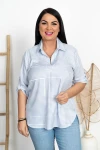 Koszula wkładana przez głowę SELEST błękitne paseczki Plus Size 42-52