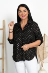 Koszula wkładana przez głowę SELEST czarna w złote groszki Plus Size 42-52