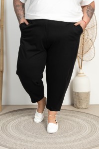 Spodnie Baloons Dresowe DEVINE czarne Plus Size 44-56 