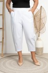 Spodnie Baloons Dresowe DEVINE białe Plus Size 44-56