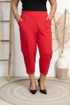 Spodnie Baloons Dresowe DEVINE czerwone Plus Size 44-56