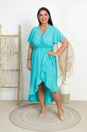 Sukienka Maxi MOTYLEK turkus Plus Size 42/50