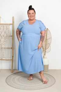 Sukienka Maxi JOLYN błękitna Plus Size 46/52
