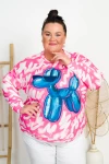 Bluza Masełko LEON różowa balon Plus Size 44/52