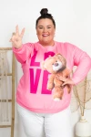 Bluza Masełko LEON różowa miś Plus Size 44/52
