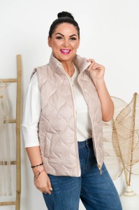 Kamizelka Bezrękawnik RALF beżowy Plus Size 42-52 
